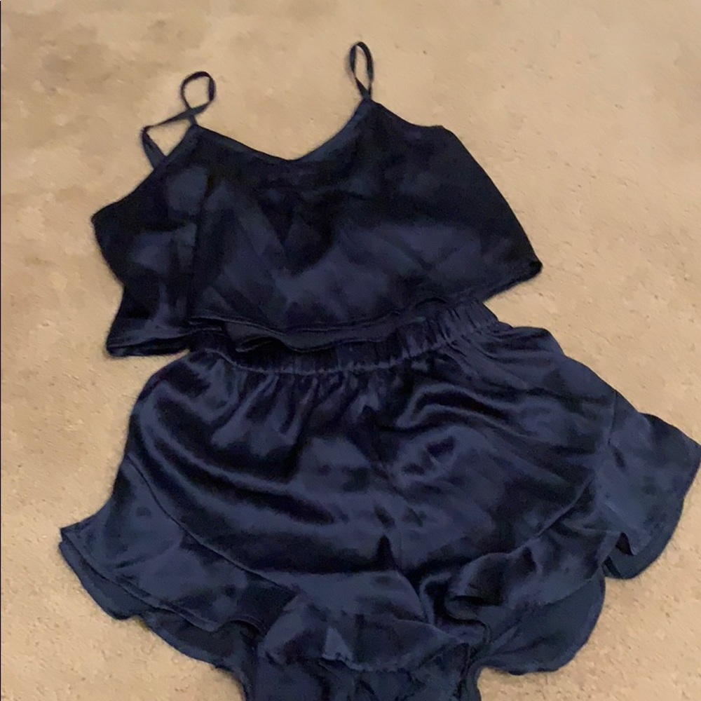 Boohoo medium pajama set navy